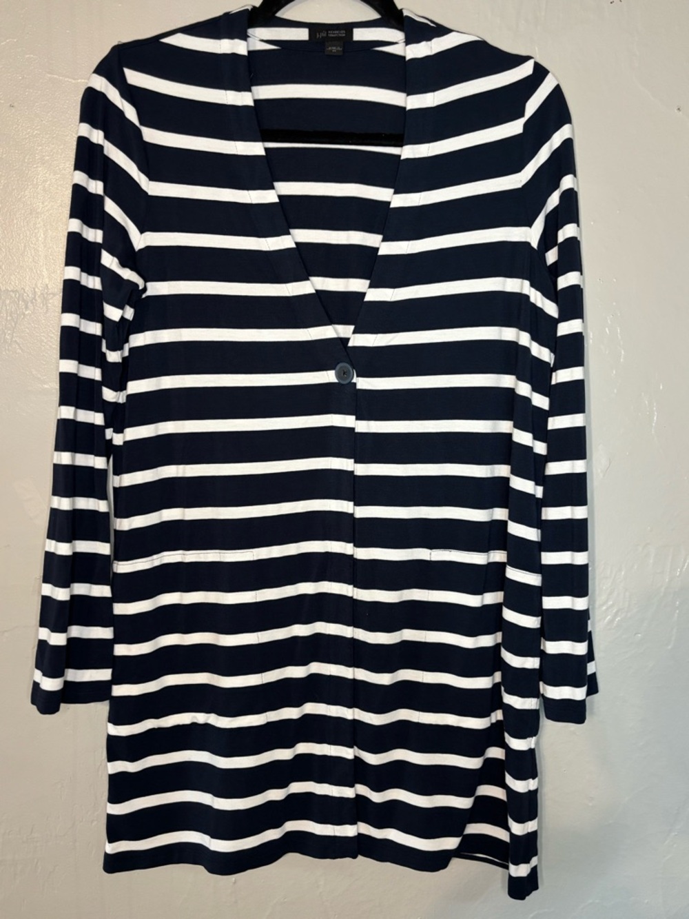 J.Jill Striped Navy and White Cardigan Size XS